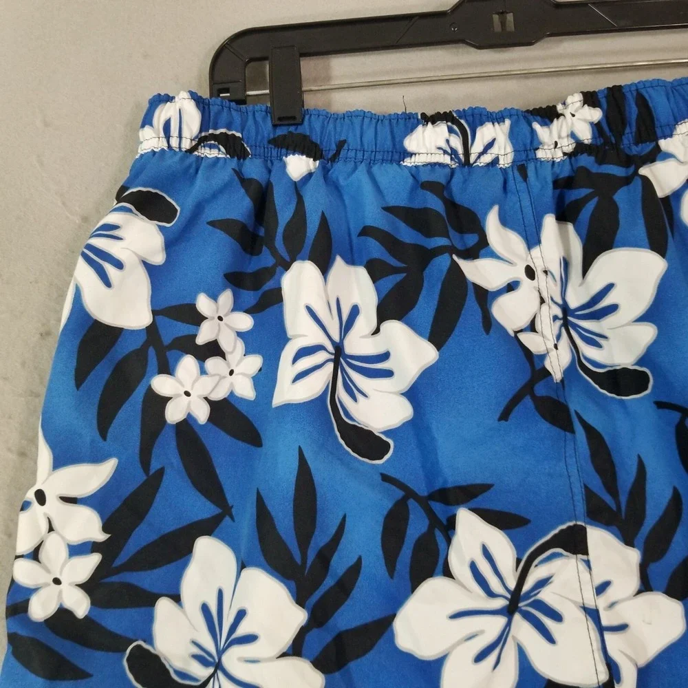 Sonoma swim shorts men's XL extra large blue floral pockets